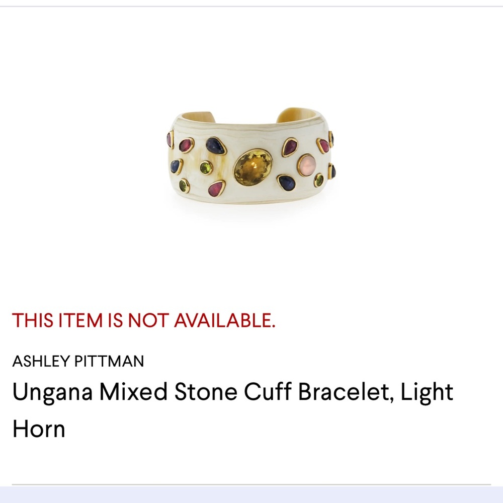 Ashley Pittman Ungana mixed stone cuffed bracelet light horn